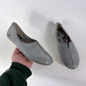 Born Ballet Flats Women's 8.5 Gray Leather Slip-On Round Toe Comfort Shoes